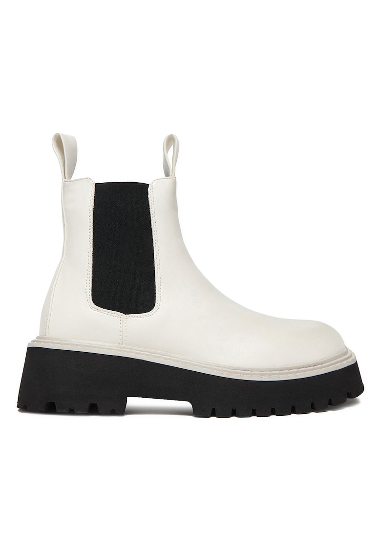 Botine femeie - material textil - alb