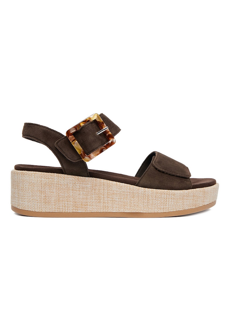 Sandale dama piele naturala - velcro - maro