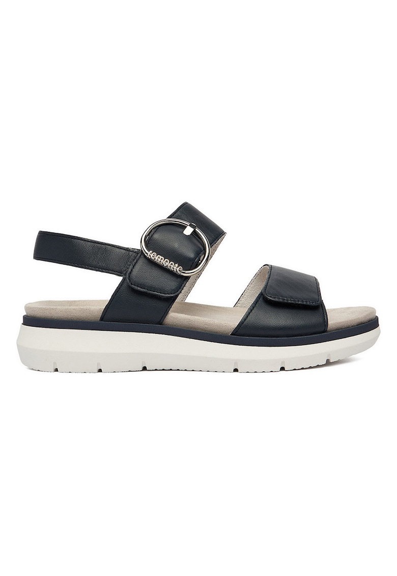 Sandale dama - piele naturala - bleumarin - sistem inchidere Velcro