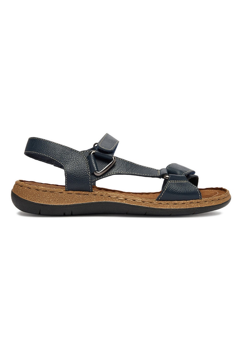 Sandale dama - piele naturala - albastru - sistem inchidere Velcro