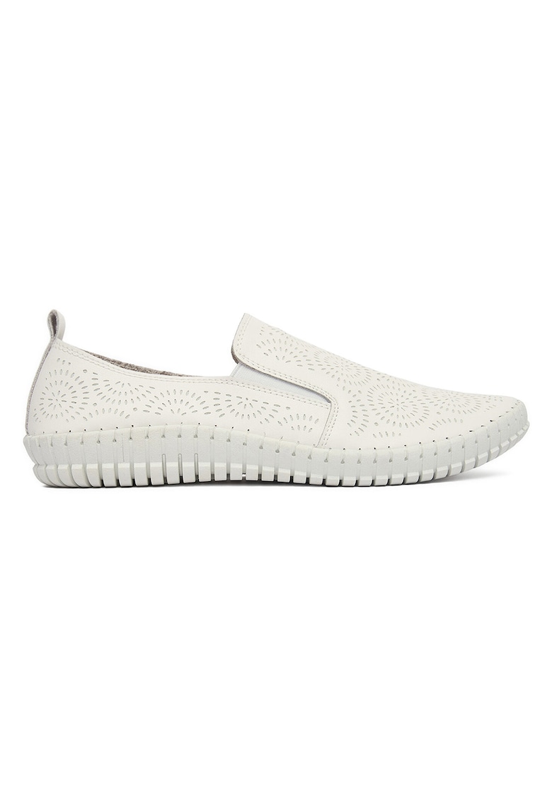 Mocasini dama - piele naturala - alb