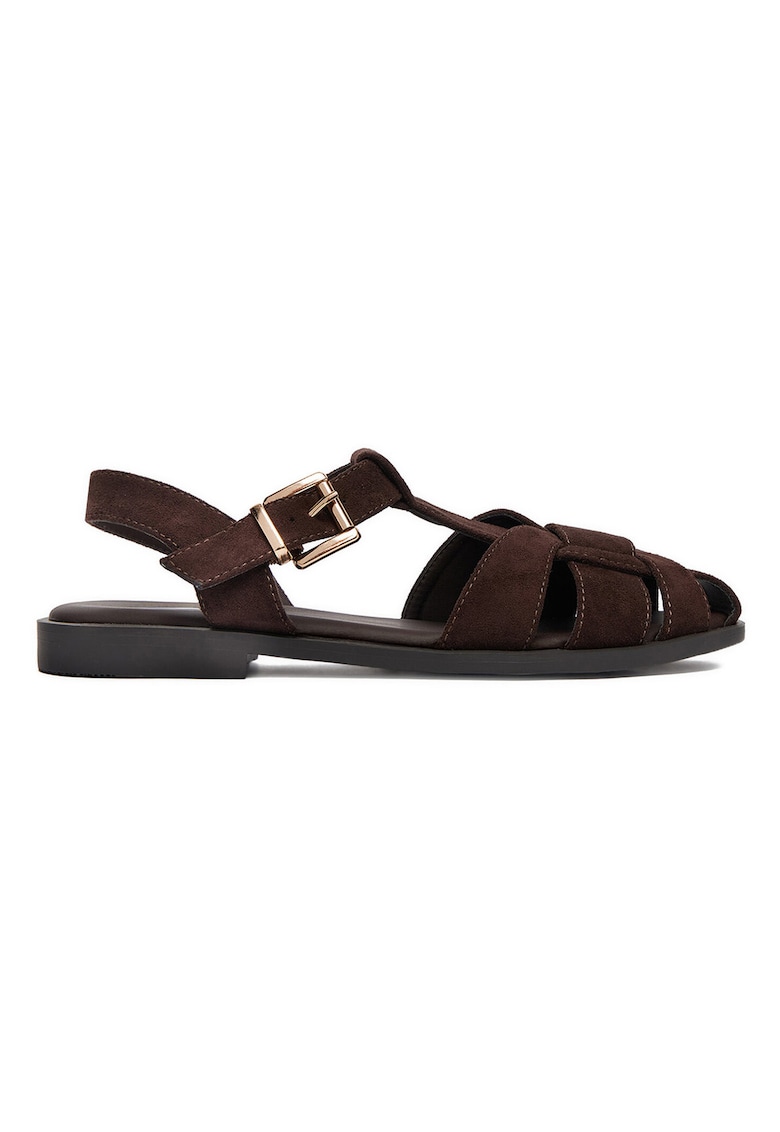 Sandale dama - textil - maro