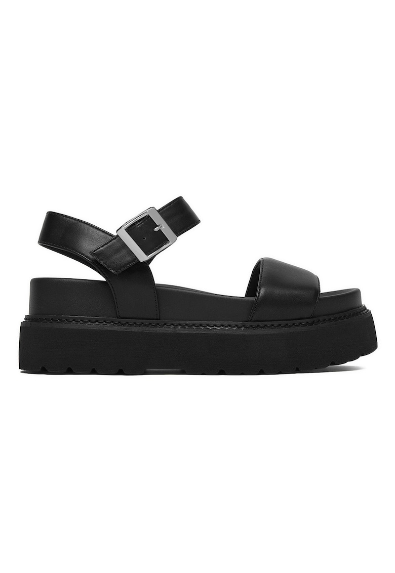 Sandale dama - negru - sintetic - inchidere velcro