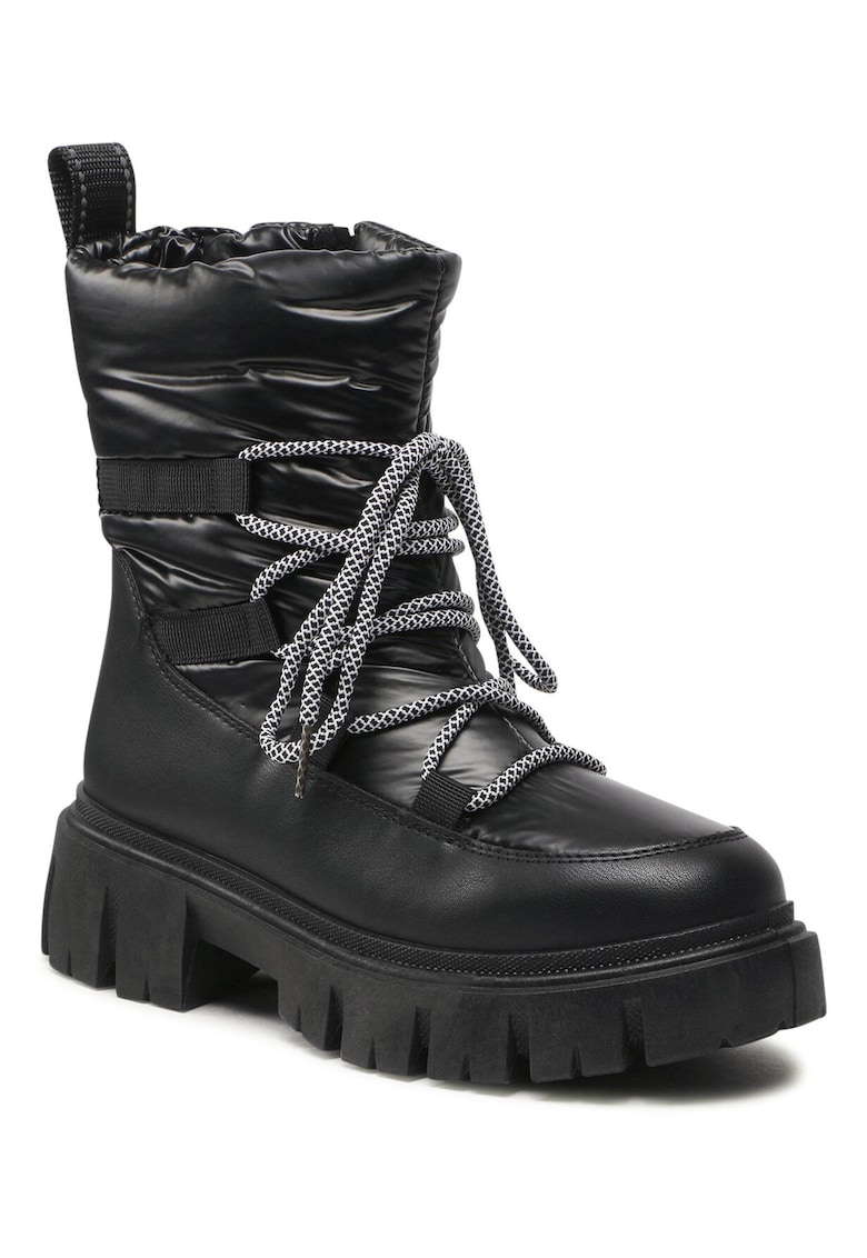 Botine din material textil - negru