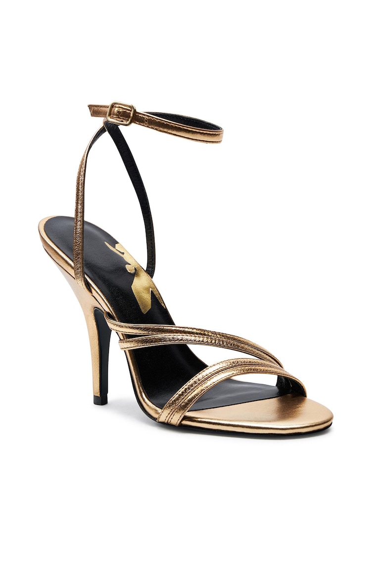 Sandale dama - piele naturala - stiletto - auriu -