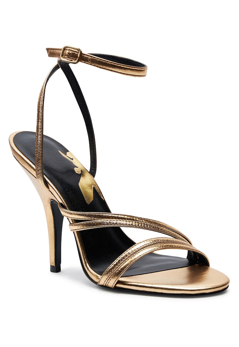 Sandale dama - piele naturala - stiletto - auriu -