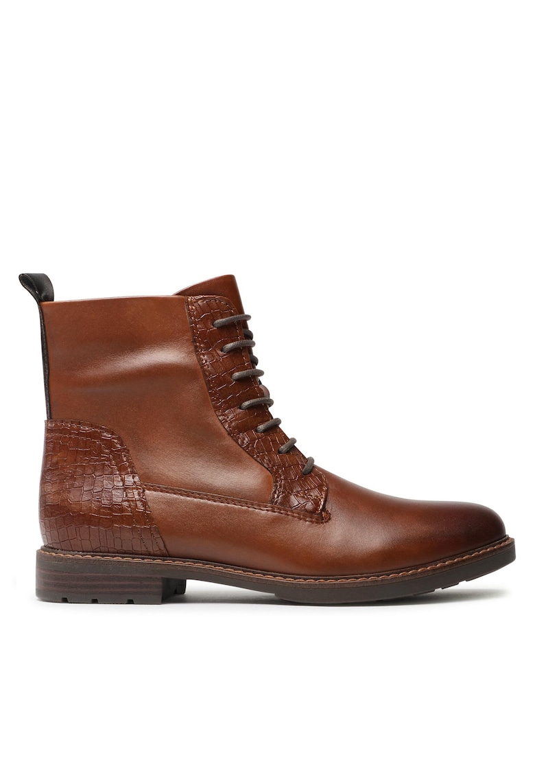 Botine dama - piele naturala - fermoar - maro -