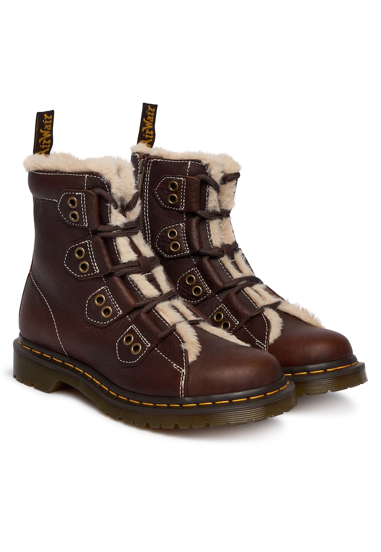 Ghete dama - Dr Martens - piele naturala - maro