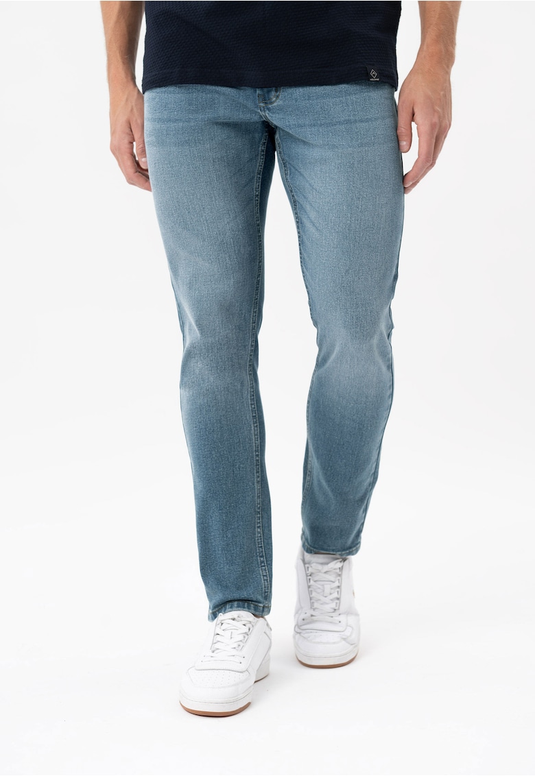 Blugi barbati - straigh fit - talie medie - bumbac - 5 buzunare - D-Jacob 2 - albastru - Albastru