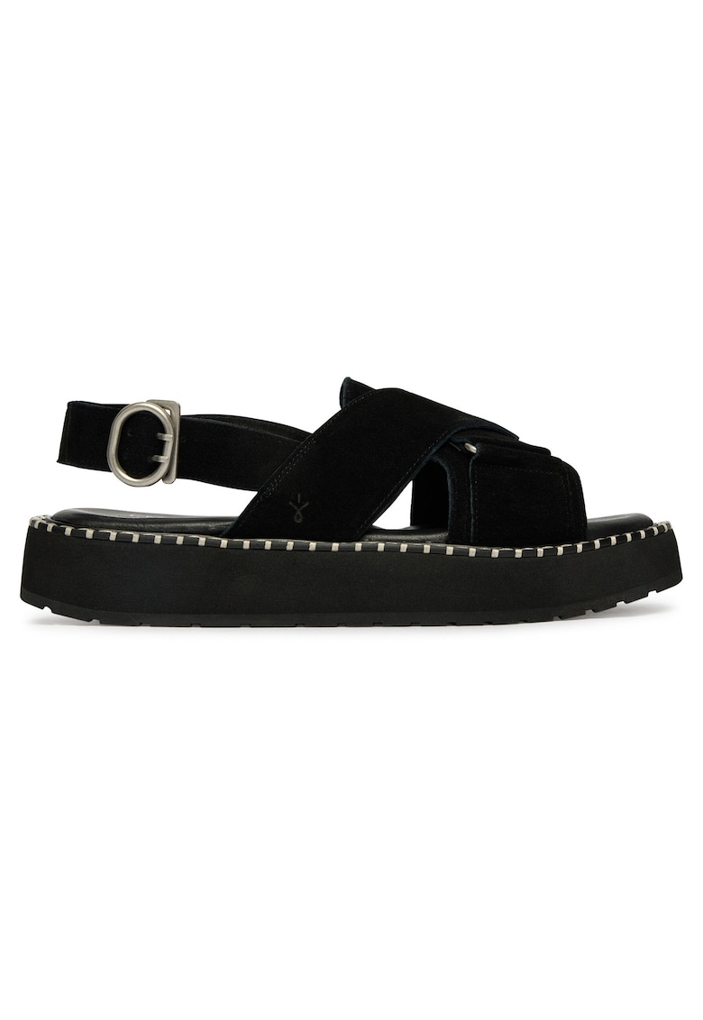 Sandale dama - textil - negru