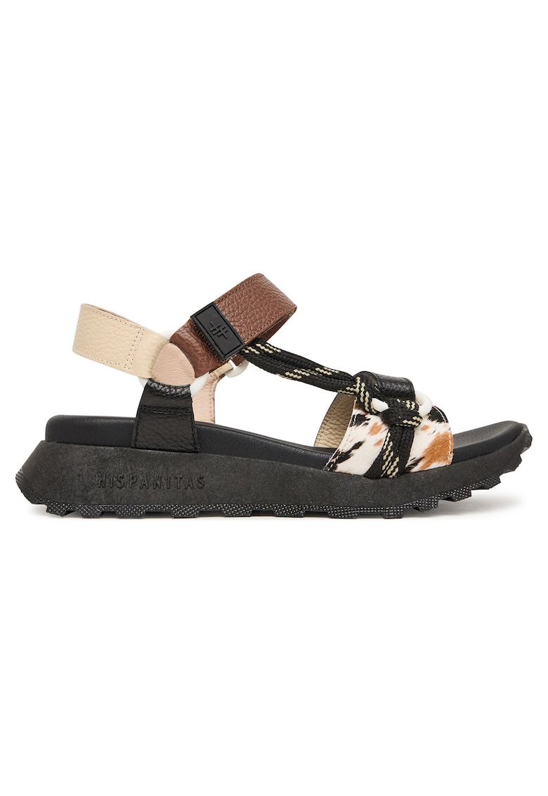 Sandale dama - piele naturala - multicolor - sistem inchidere Velcro