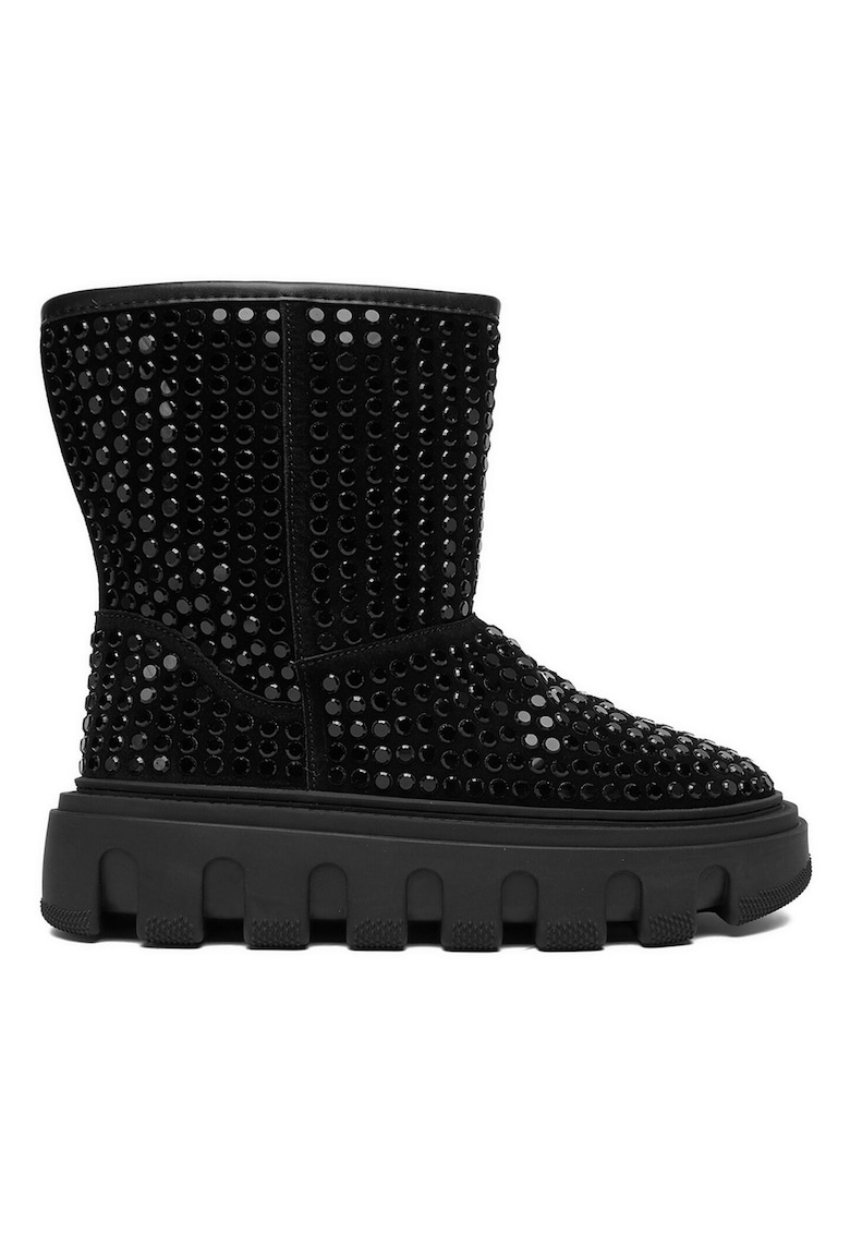 Cizme dama - piele naturala - negru - blana - Negru