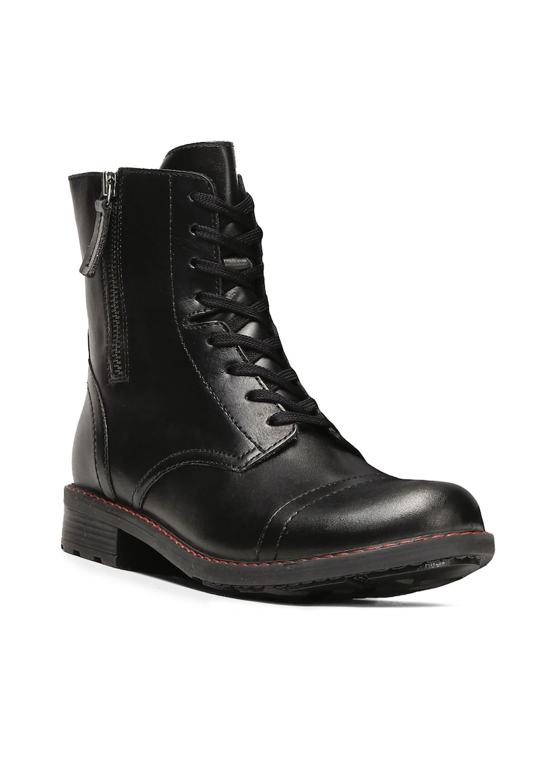 Ghete elegante - piele naturala - negru - fermoar - pentru femei