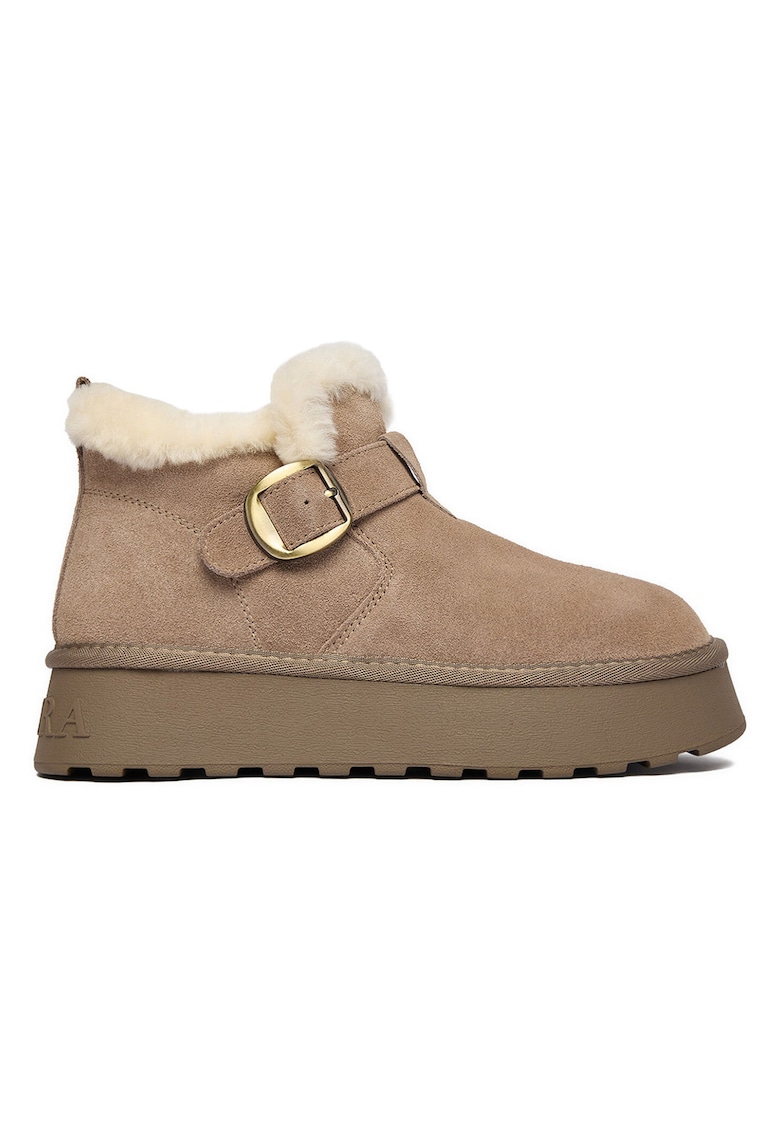 piele naturala - flatform - bej - Bej