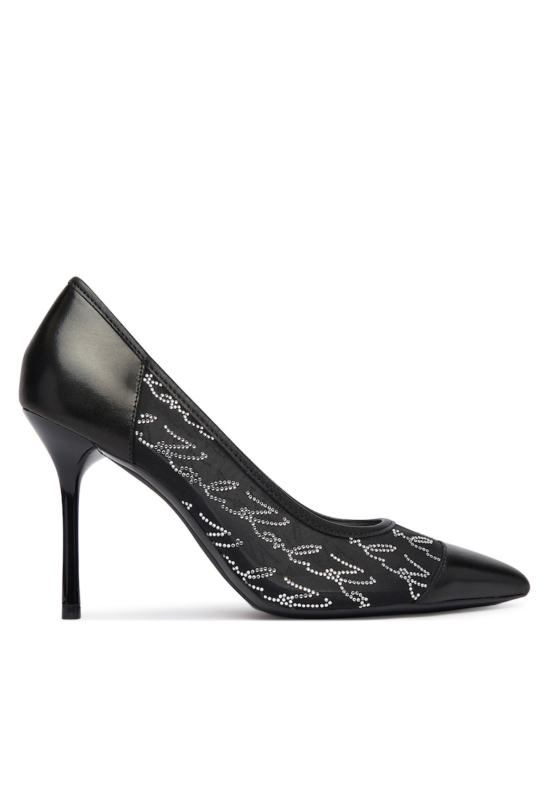 Pantofi dama - piele naturala - toc stiletto - negru