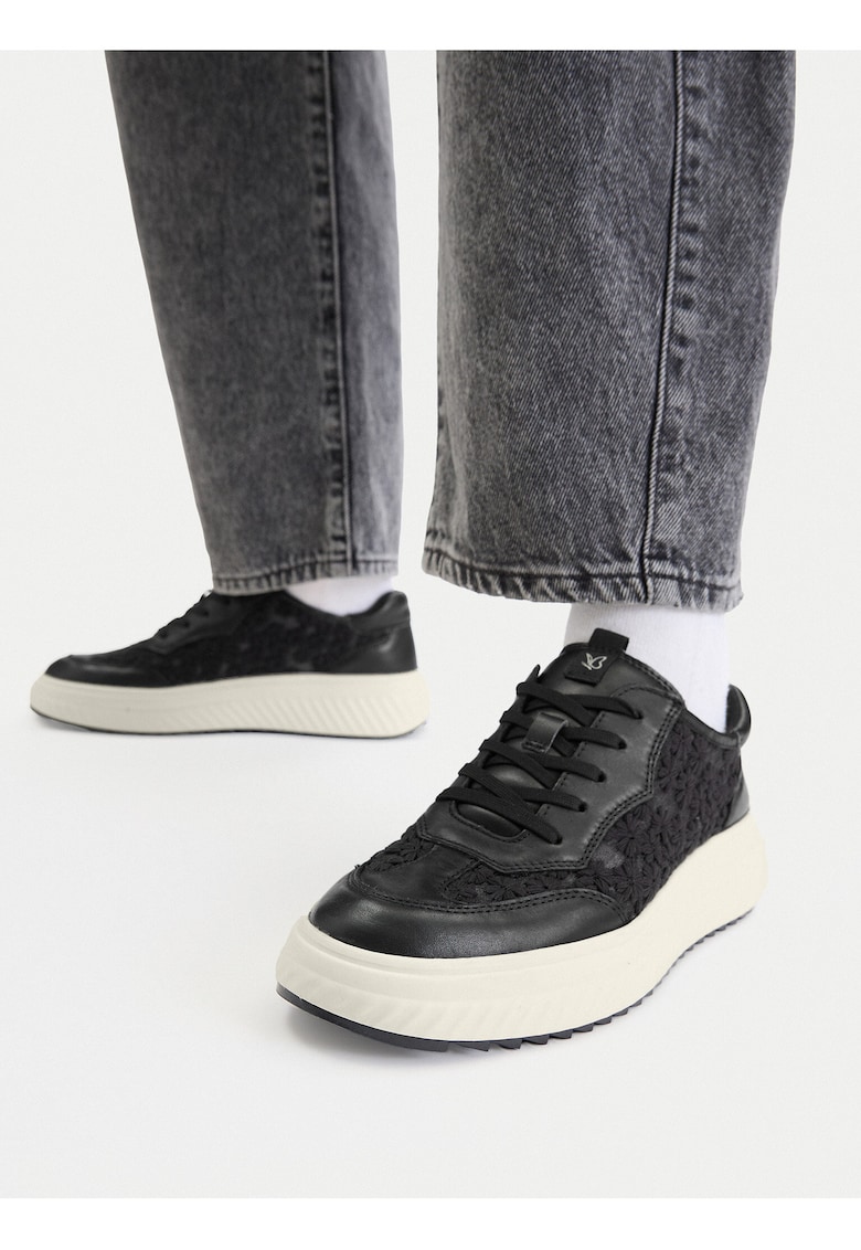 Tenisi dama - piele naturala - negru - confortabil -