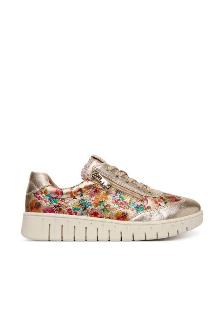 Tenisi dama piele naturala - multicolor - cu fermoar