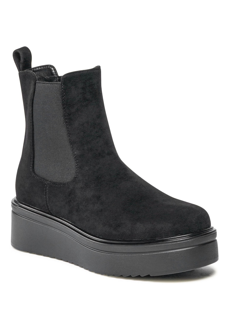 Botine material textil - negru