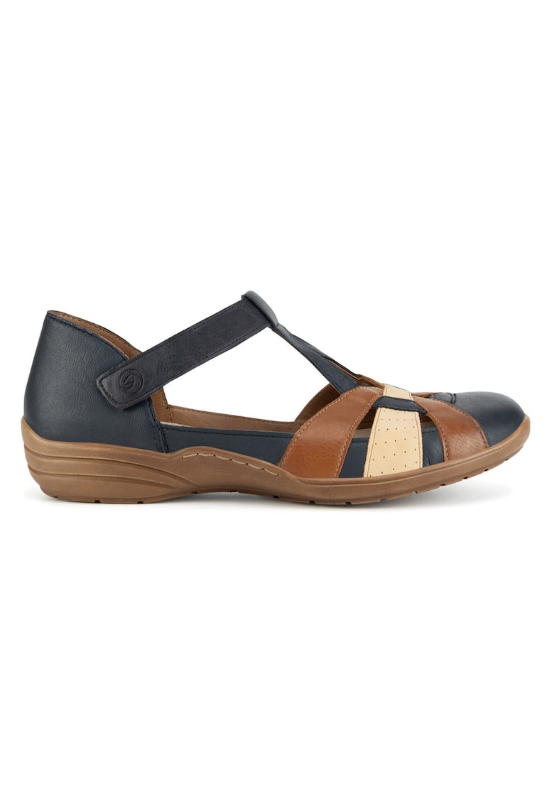 Sandale dama - piele naturala - multicolor - inchidere Velcro