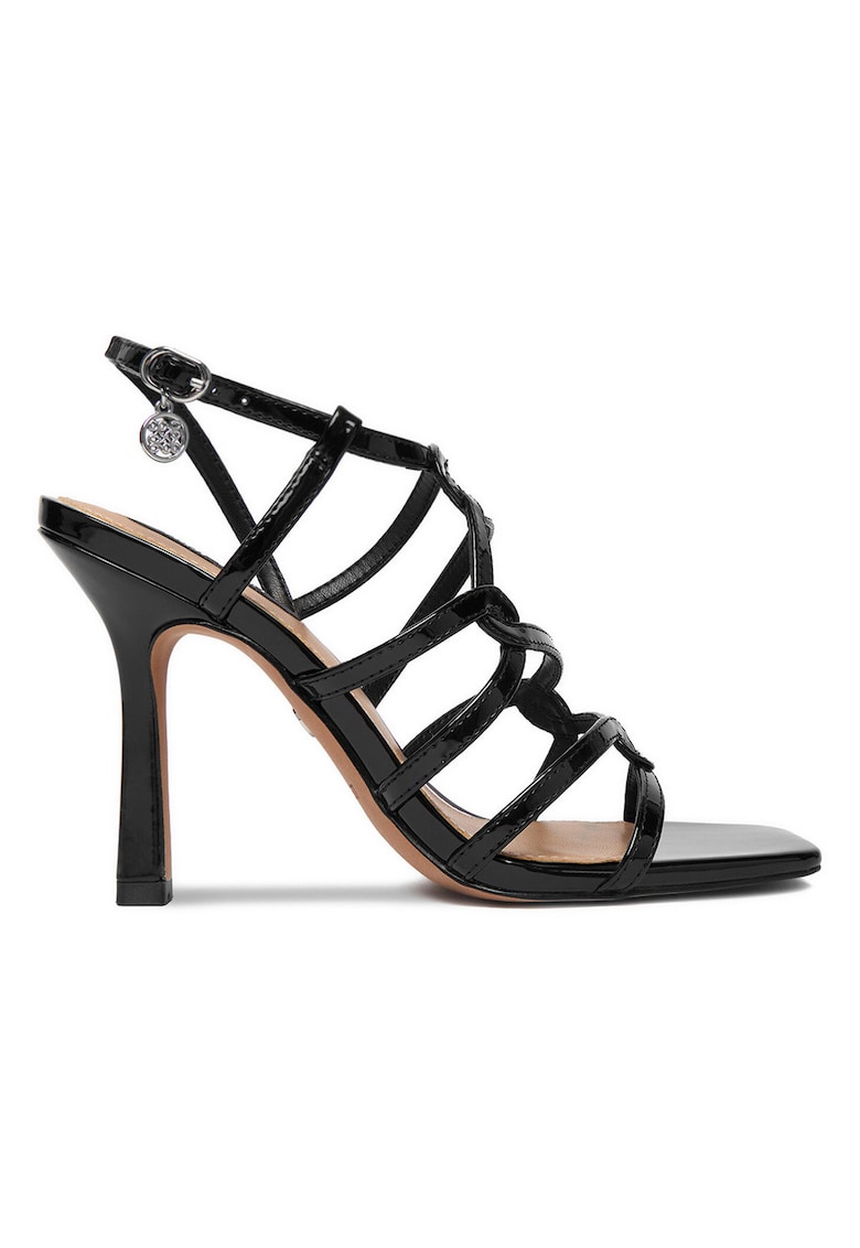 Sandale dama stiletto - negru - piele ecologica
