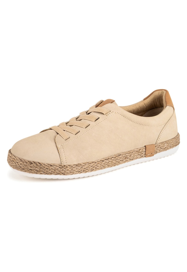 Pantofi dama - piele naturala - bej - cu sirete elastice - Bej