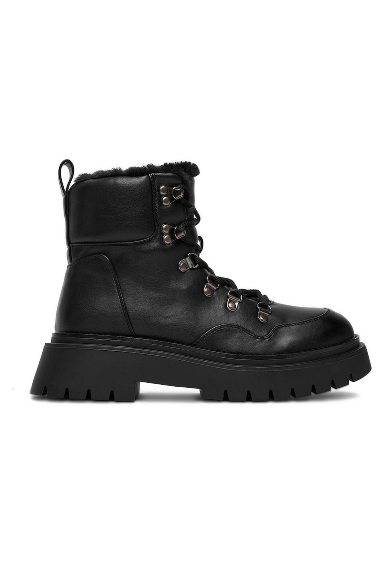 Botine de dama - material textil - negru