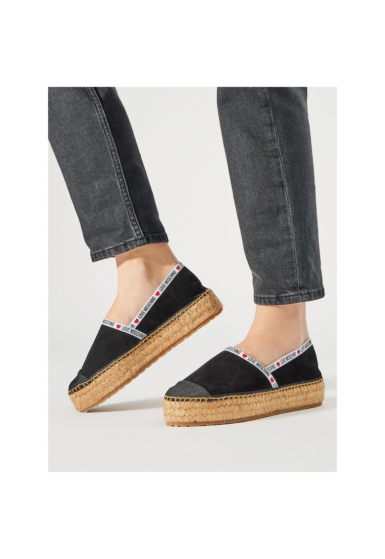 Espadrile femeie - piele naturala - negru -