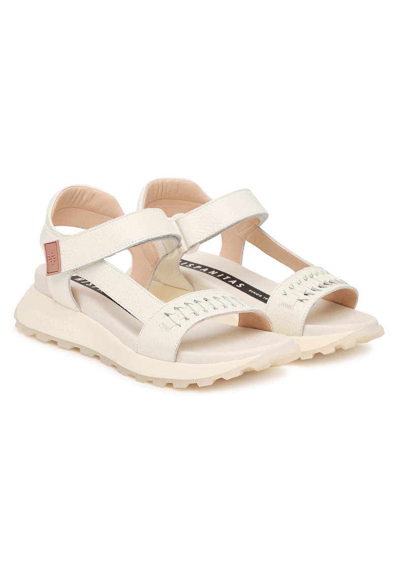 Sandale dama - piele naturala - bej - sistem inchidere Velcro