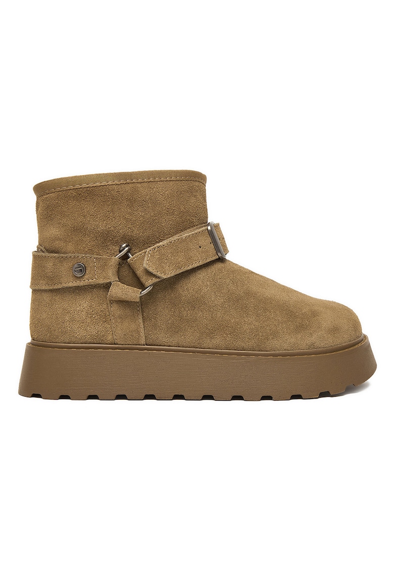 Cizme dama - piele naturala - bej - slip-on - captusite