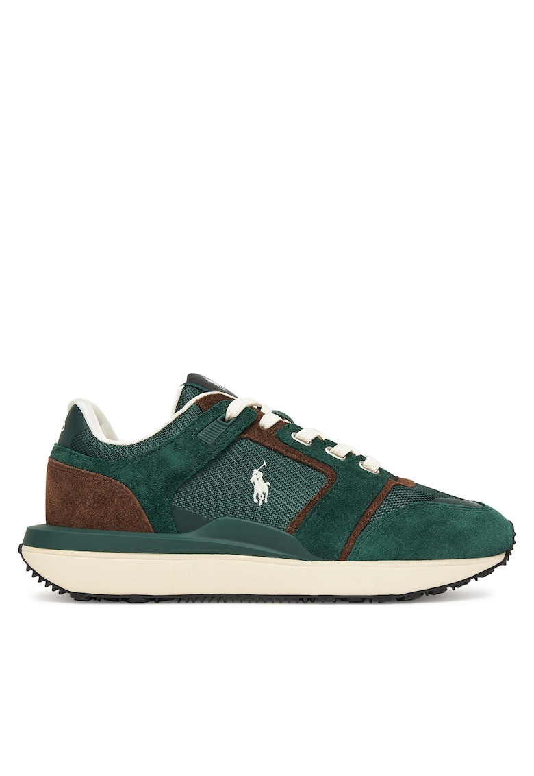 Tenisi barbati piele naturala - verde - material textil
