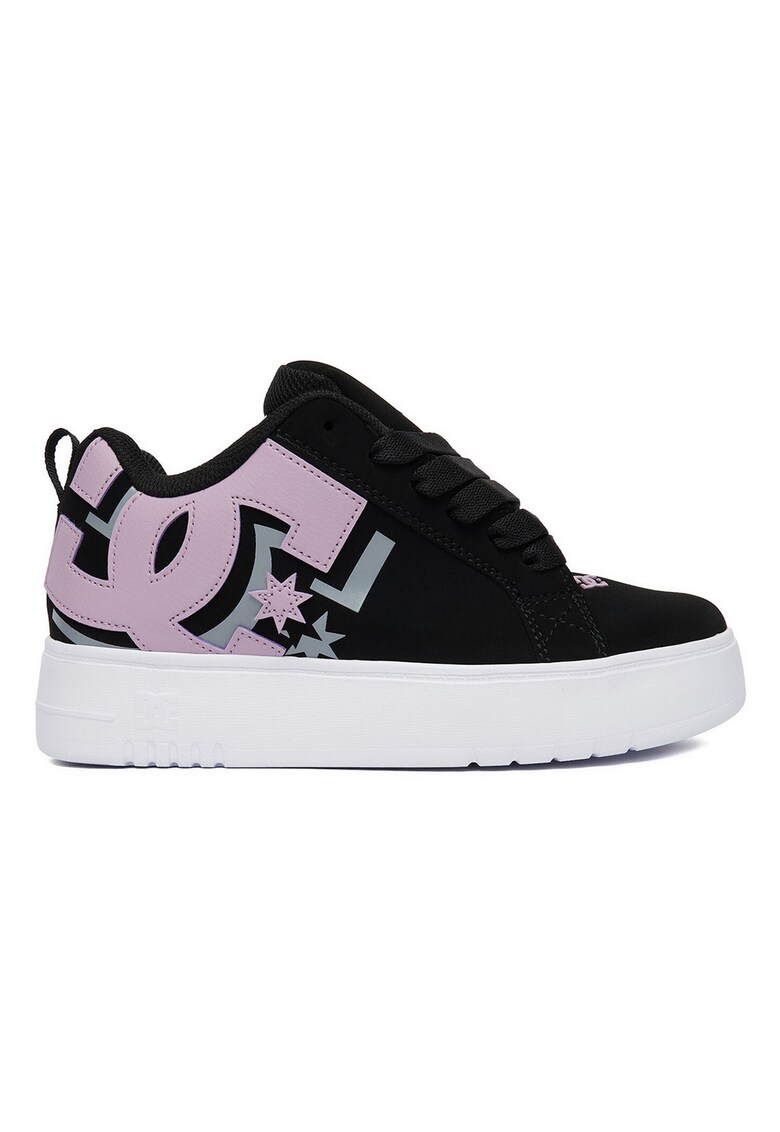 Pantofi sport dama - piele naturala - negru - platforma -