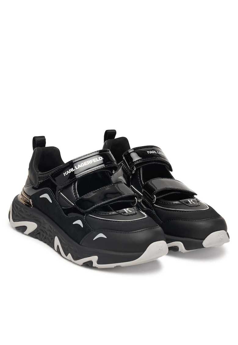Tenisi dama - piele naturala - negru - velcro - Negru
