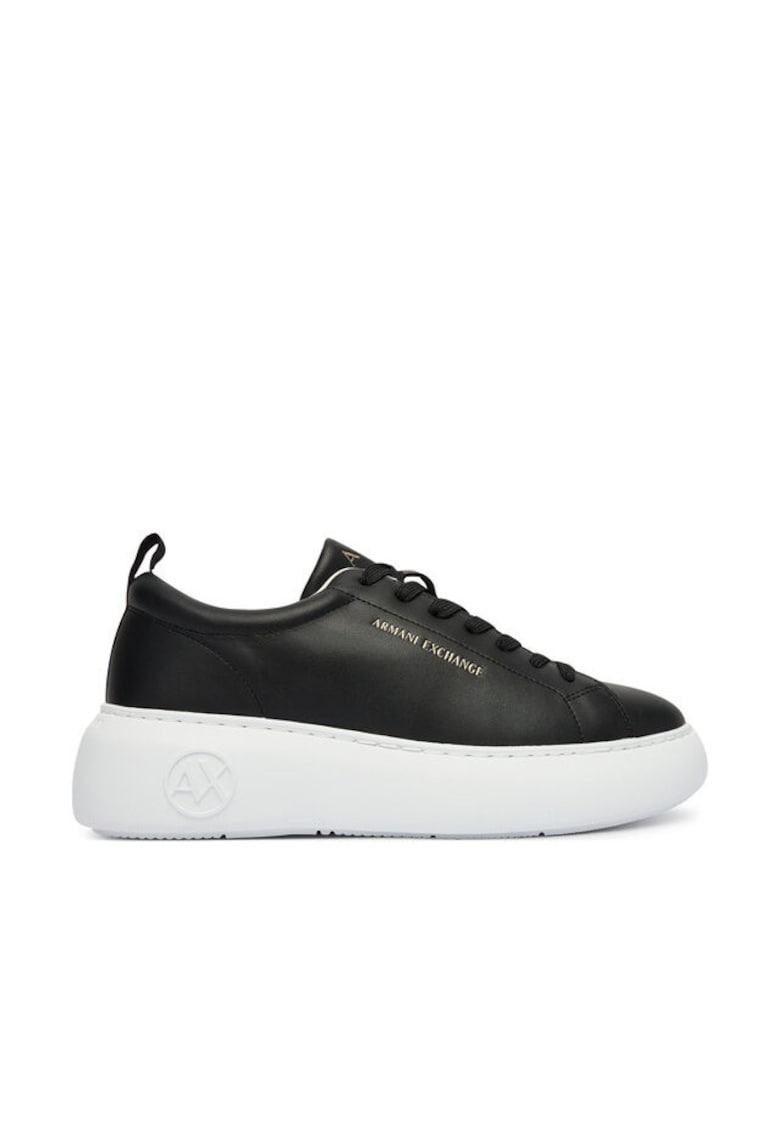 Tenisi dama - piele naturala - negru - design minimalist