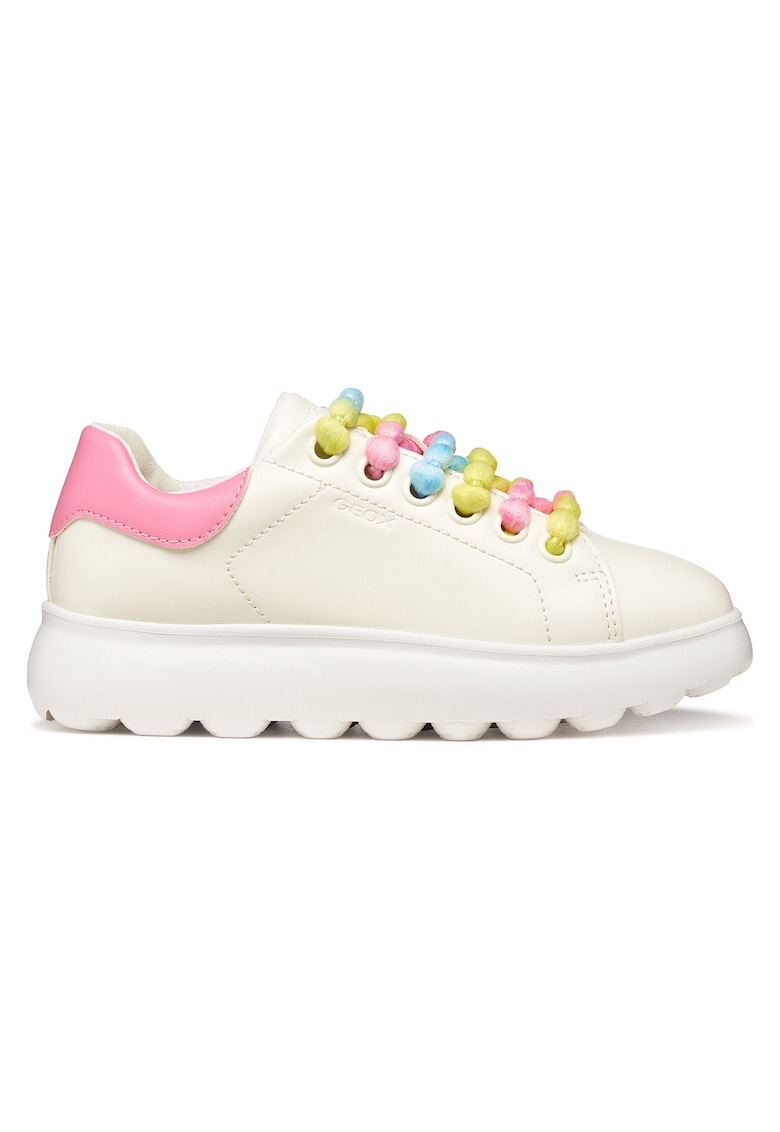 Tenisi copii - piele ecologica - alb/roz