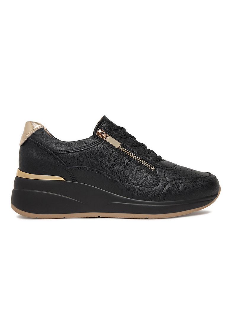 Pantofi dama - sneakers - piele naturala - negru -