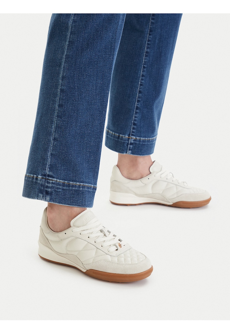 Tenisi dama - piele naturala - alb - interior textil