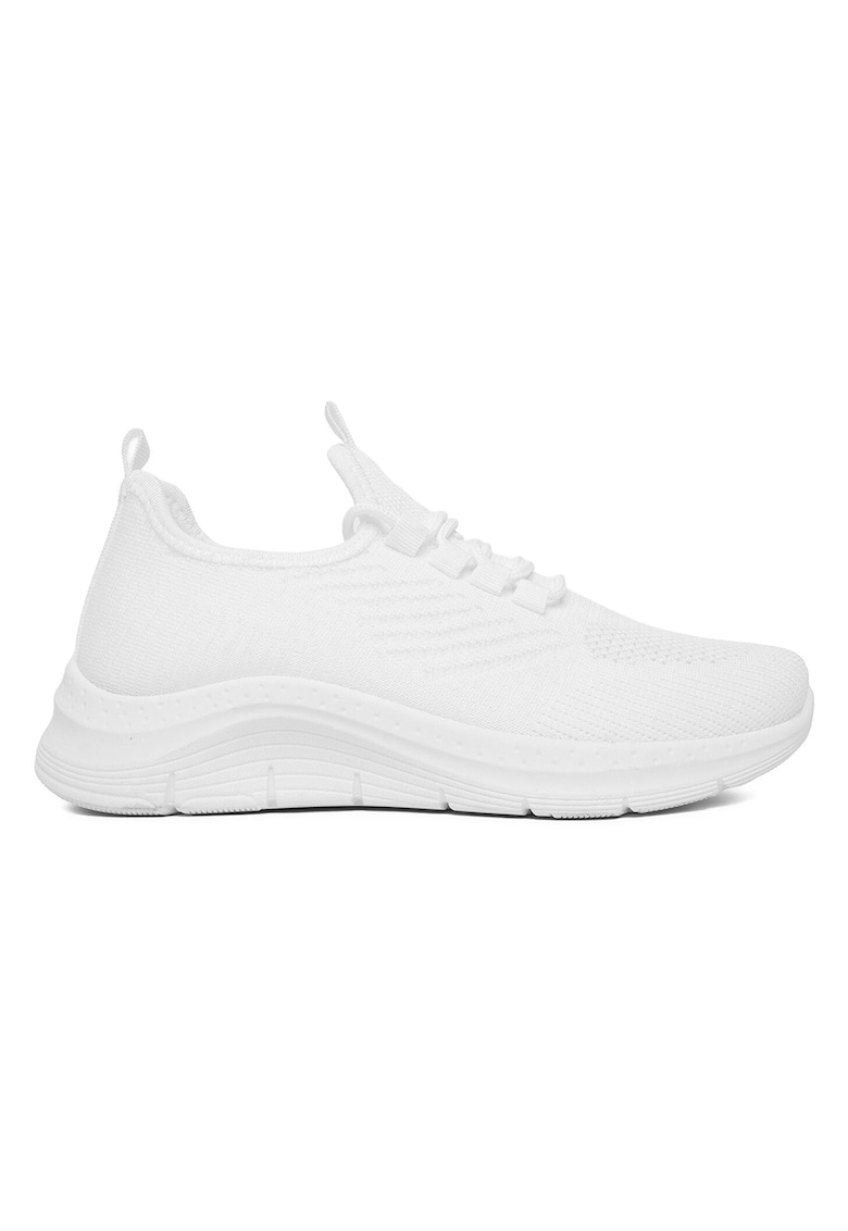 Pantofi sport dama - alb - material textil - sireturi