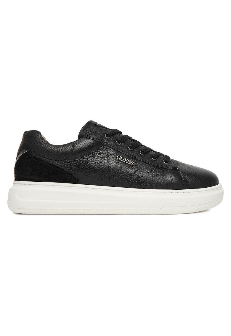 Adidasi copii - piele naturala - fermoar - negru -