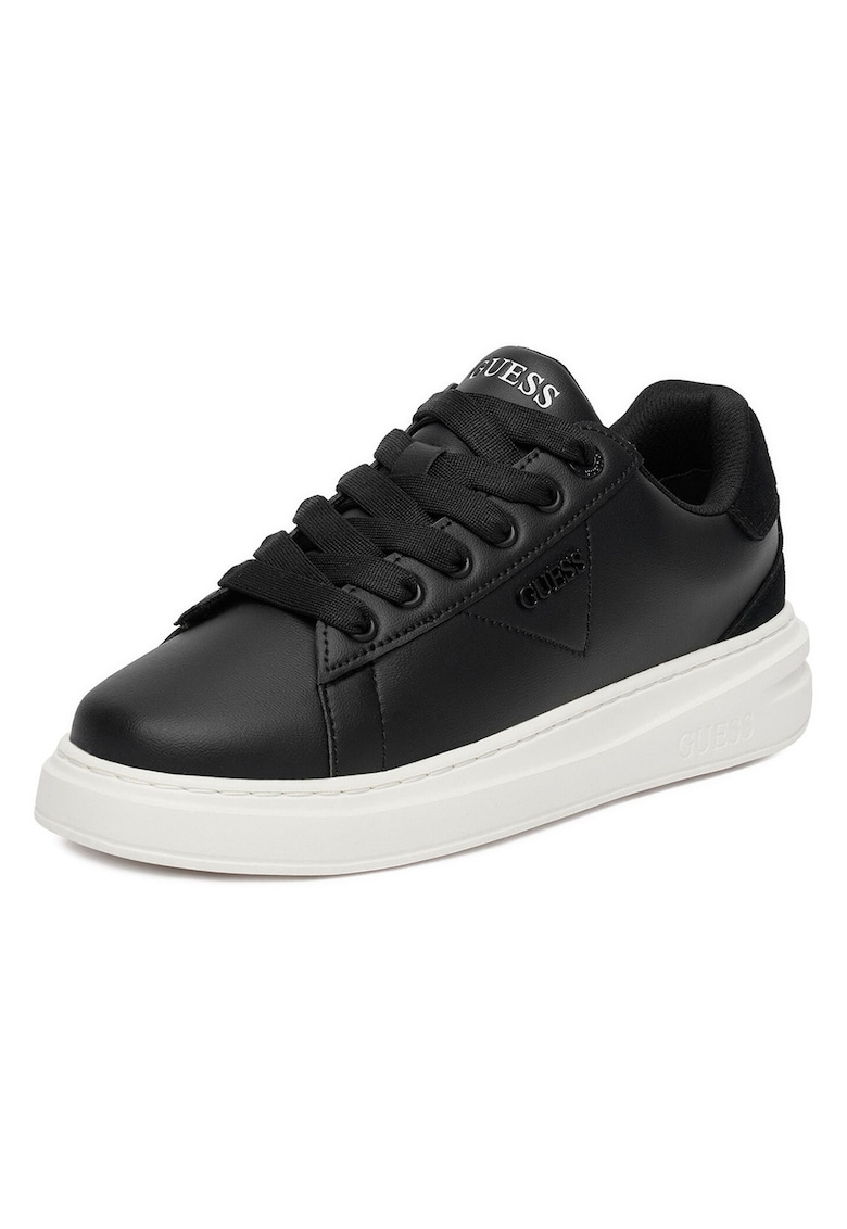 Pantofi sport copii - piele ecologica - negru - cu fermoar