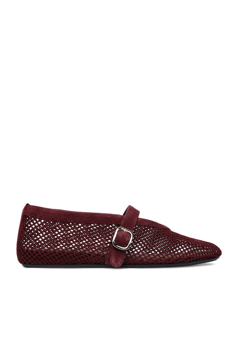 Balerini dama - Textil - Rosu inchis