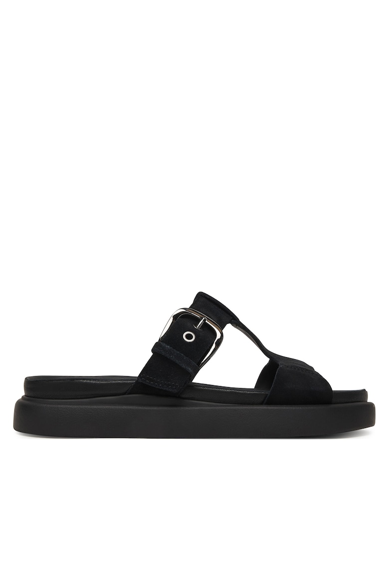 Papuci dama - piele naturala - negru