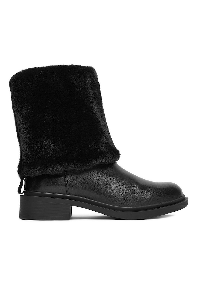 Botine dama - piele naturala - negru - tocul bloc - interior captusit -