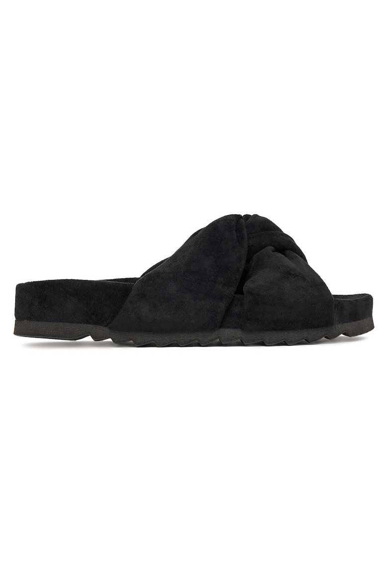 Papuci dama - negru - sintetic - design minimalist