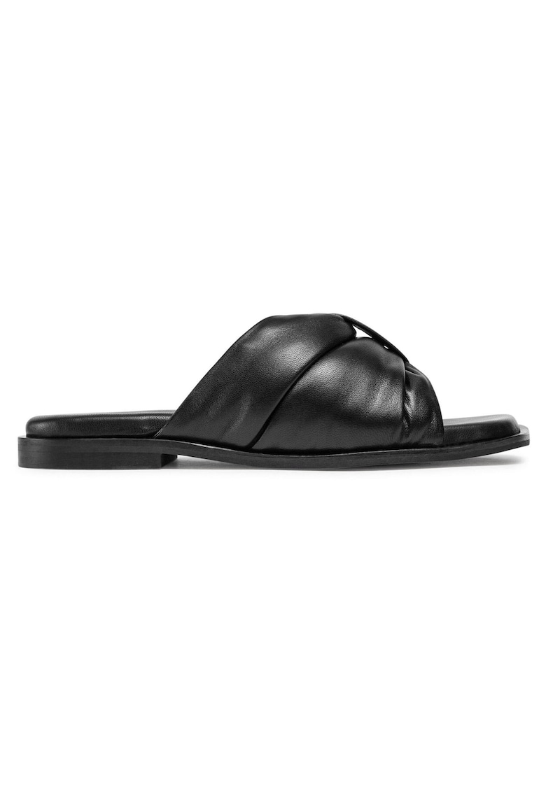 Papuci dama - piele naturala - negru - usori - confortabili -