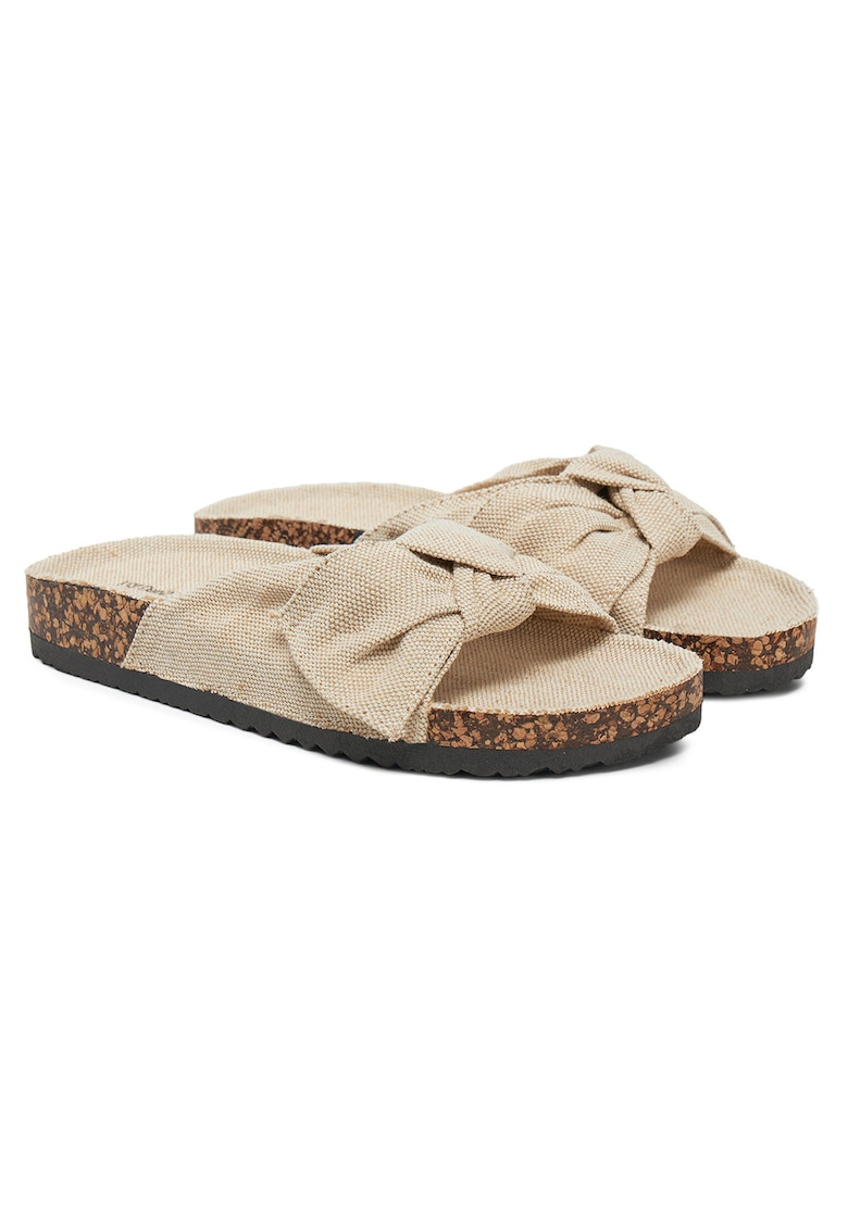 Papuci dama - textil - bej - confortabil