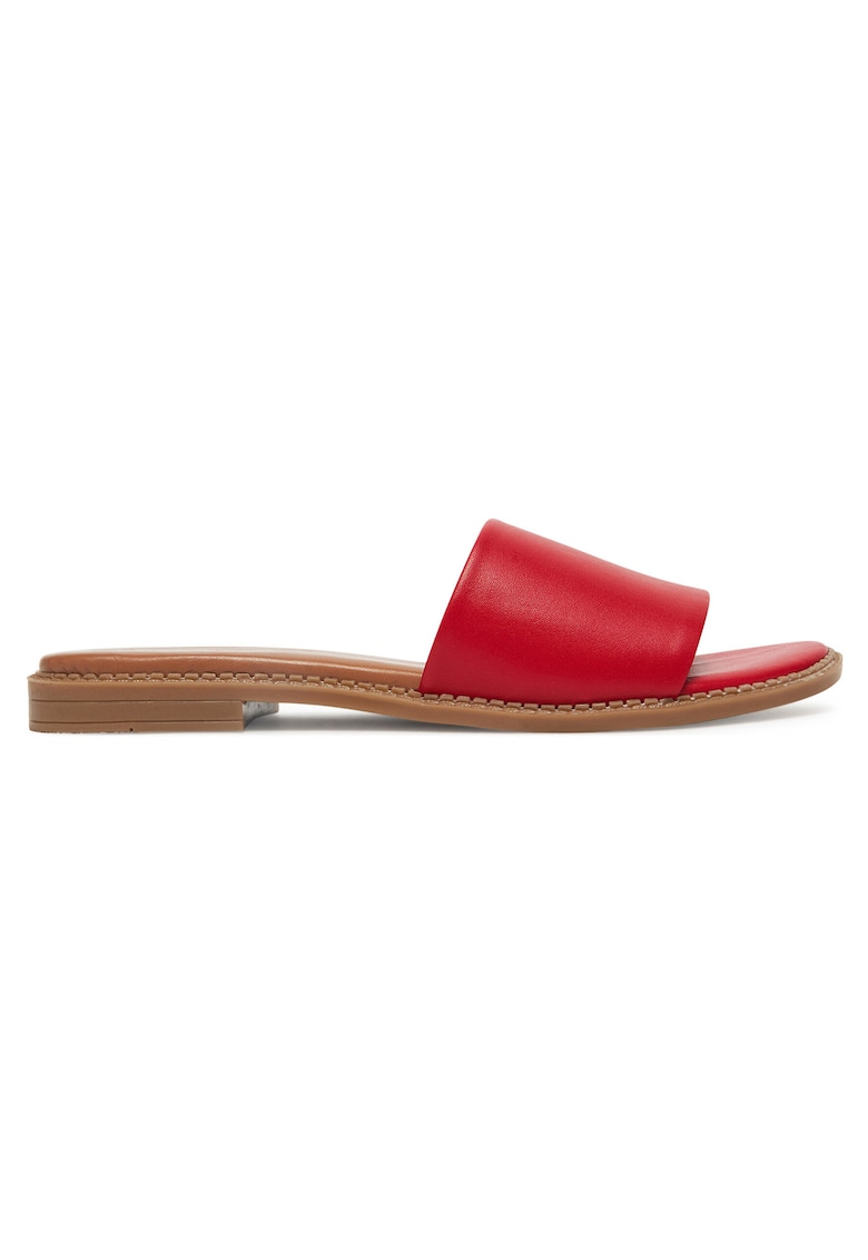 Papuci dama - piele naturala - rosu - confortabili