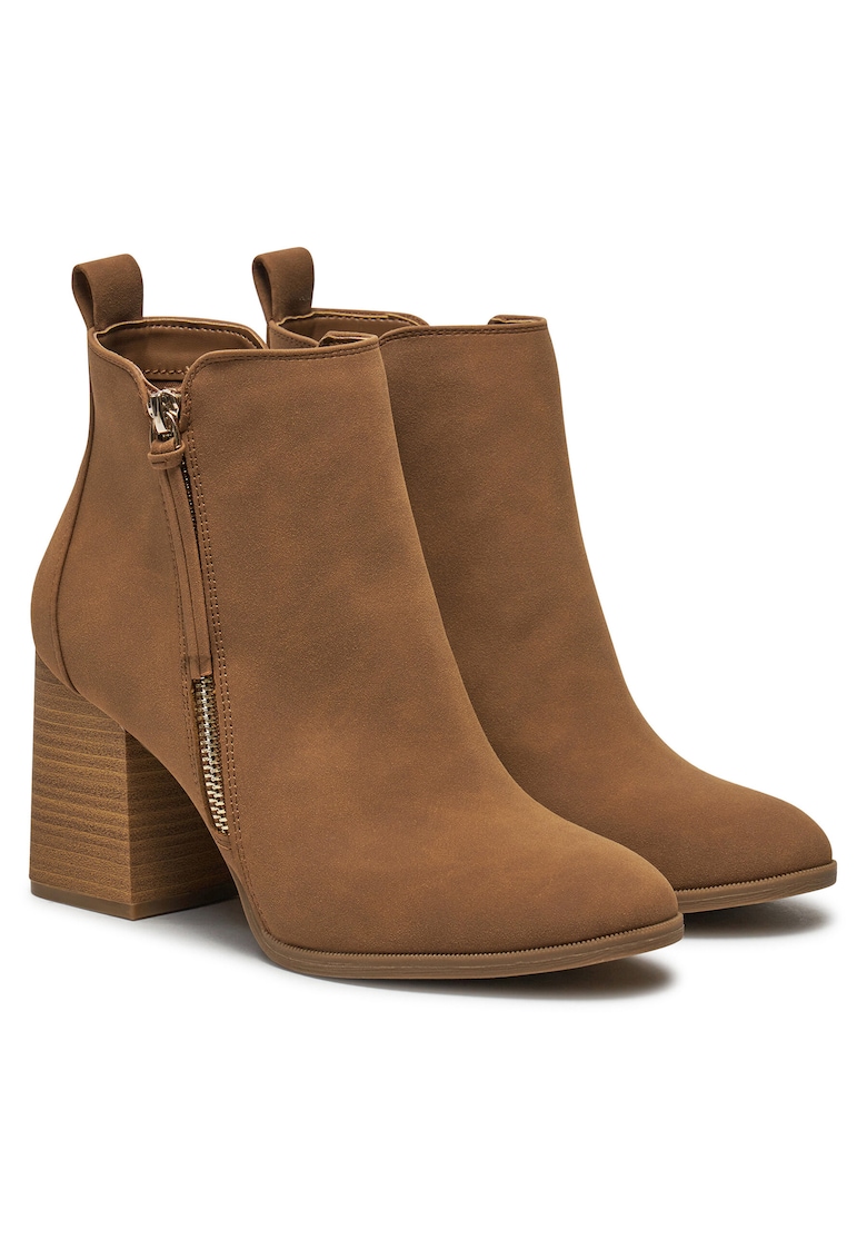 Botine dama - piele ecologica - maro -