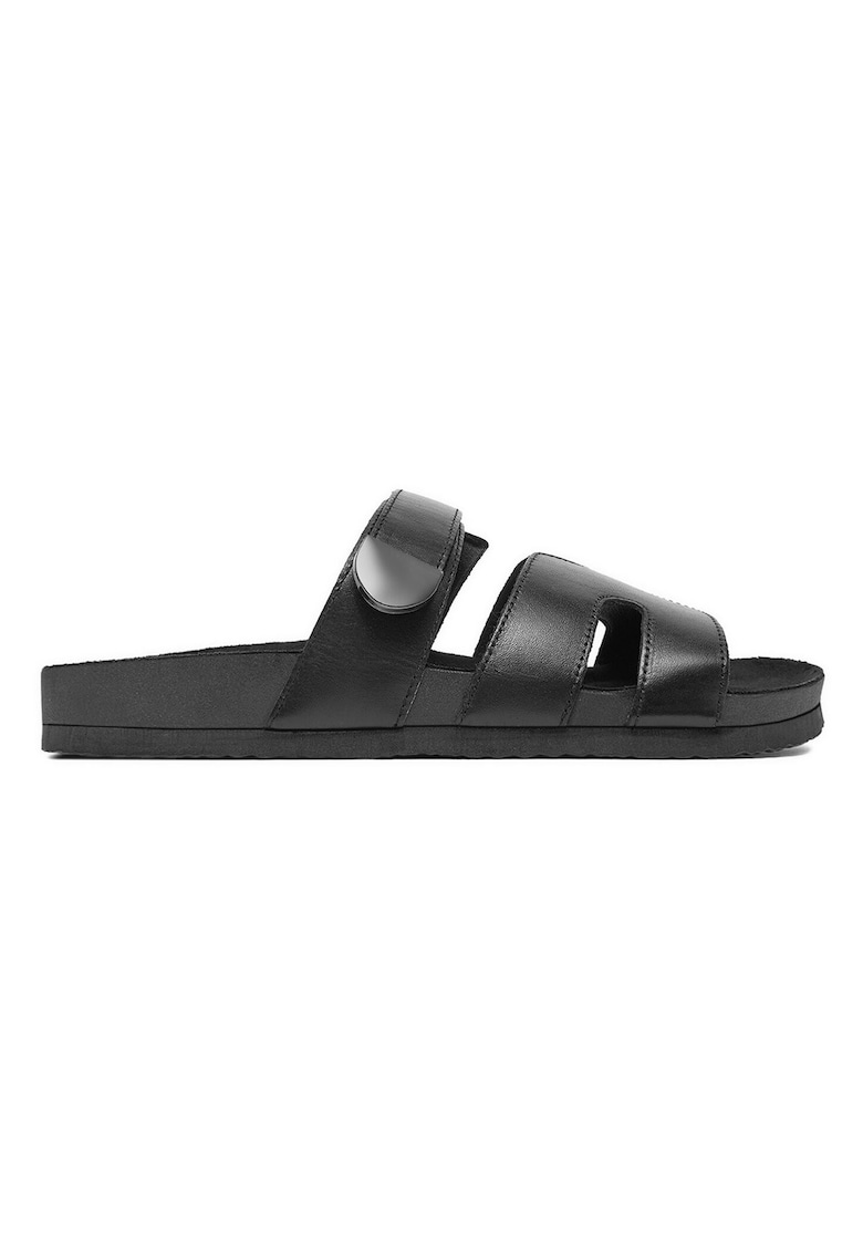 Papuci dama - piele naturala - negru - confortabil