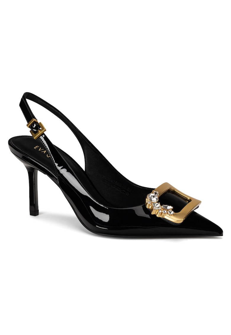Pantofi piele naturala - stiletto - negru
