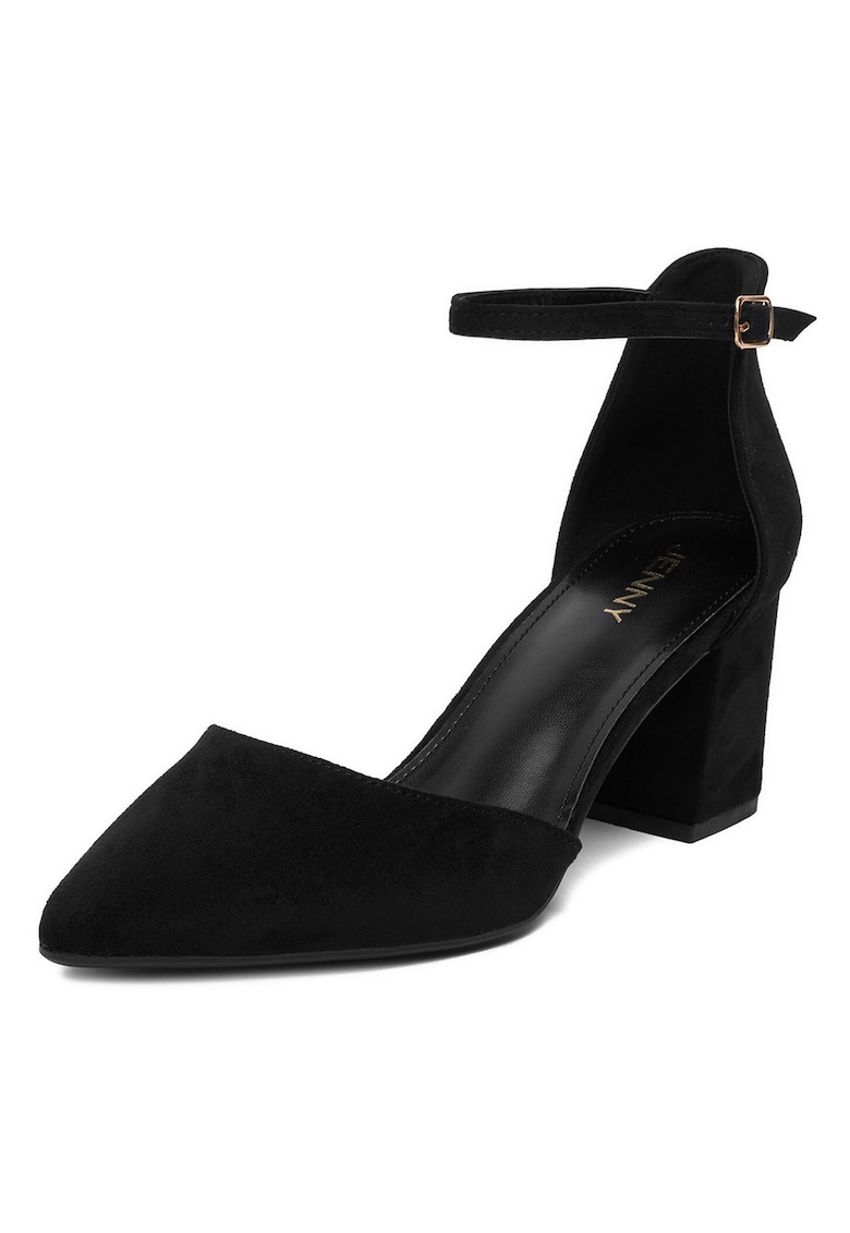 Pantofi dama - textil - negru - toc clasic